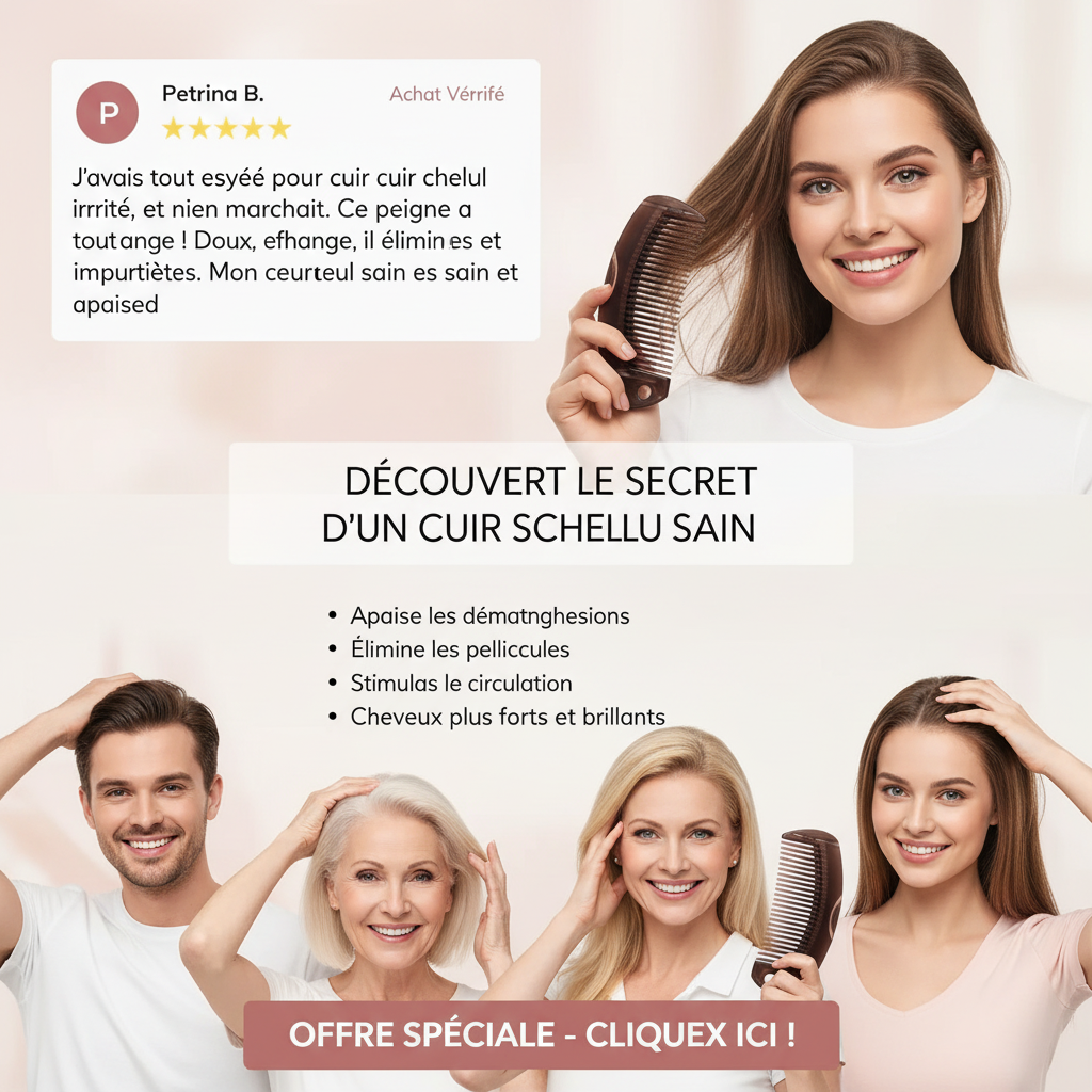 ScalpGlow™ – Brosse Massage Anti-Pellicules & Soin du Cuir Chevelu